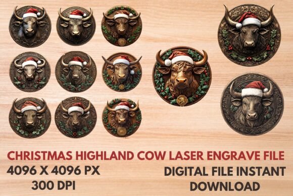 Christmas Highland Cow Laser Engraving: A Unique Way to Personalize Your Holiday Decor
