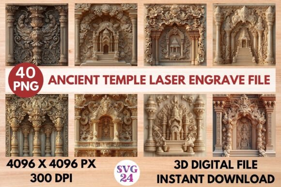 Discover the Beauty of Ancient Temple Laser Engrave File