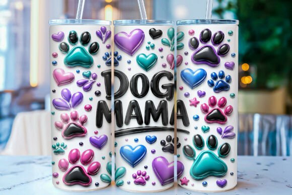 Elevating Brand Identity in the Pet Niche: The Strategic Value of the Inflated Dog Mama 20oz Tumbler Wrap PNG