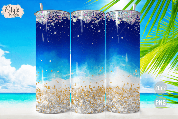 Elevating Summer Branding with the Beach Ocean Glitter 20oz Tumbler Wrap