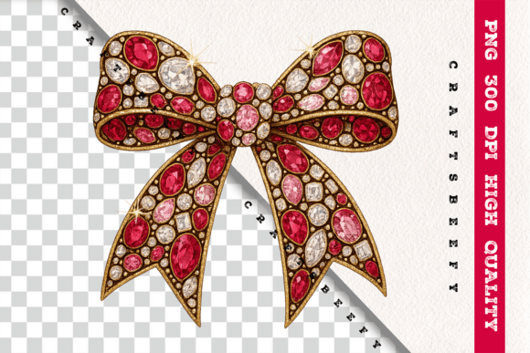 Faux Rhinestone Ribbon Bow PNG: A Luxurious Digital Asset for Every Project