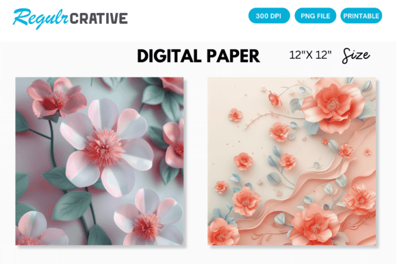 Flower Realistic Seamless Digital Paper: Elevate Your Creative Projects with Stunning Designs