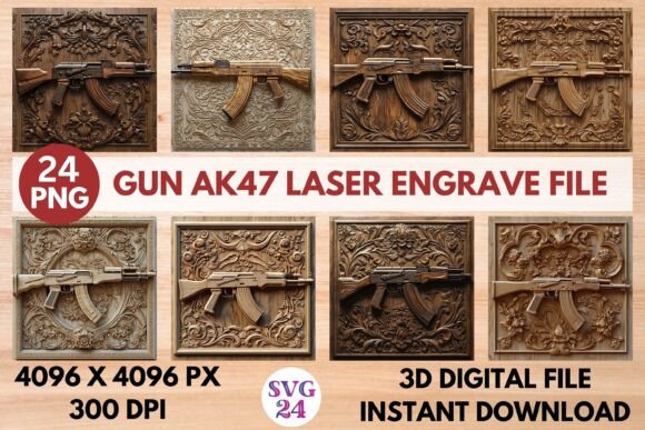 Gun AK47 Laser Engrave File