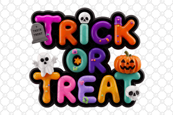 Halloween PNG, Trick or Treat PNG - 007: A Versatile 3D Design for Creative Projects