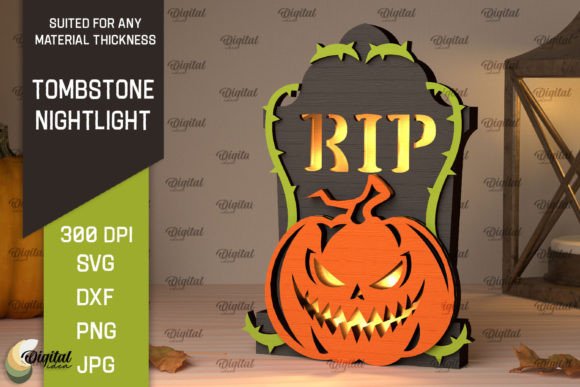 Halloween Tombstone Nightlight Laser Cut: A Creative and Practical Tool for Digital Design
