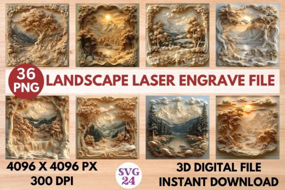 Landscape Laser Engrave File: A Versatile Digital Design for Creative Projects
