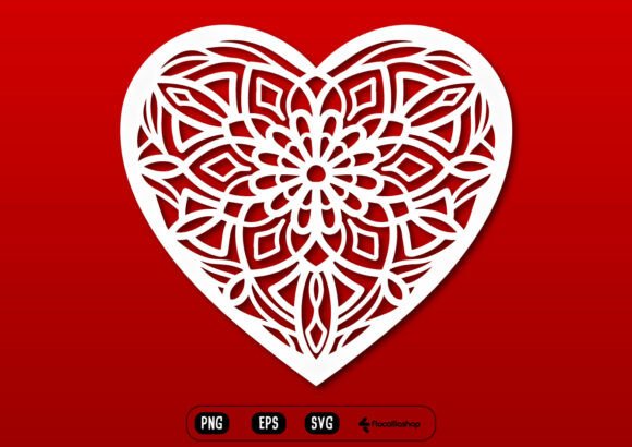 Luxury Heart Mandala Floral SVG