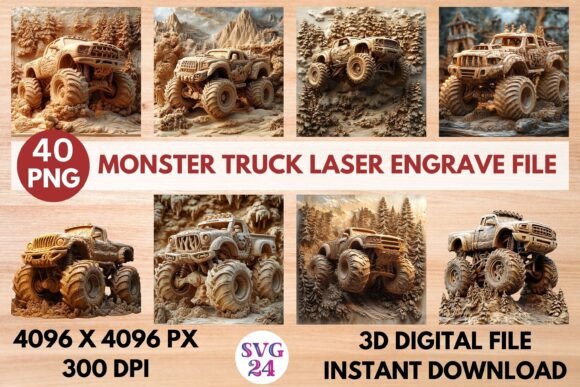 Monster Truck Laser Engrave File: A Creative Resource for Designers and Entrepreneurs
