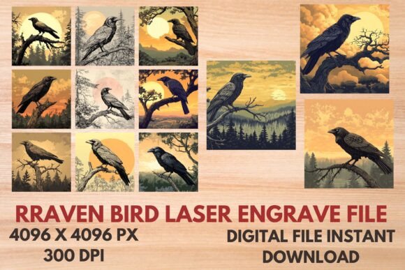 Raven Bird Laser Engrave File: A Versatile Design for Modern Creativity