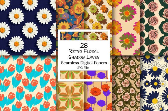 Retro Floral Shadow Layer: Depth for Modern Designs