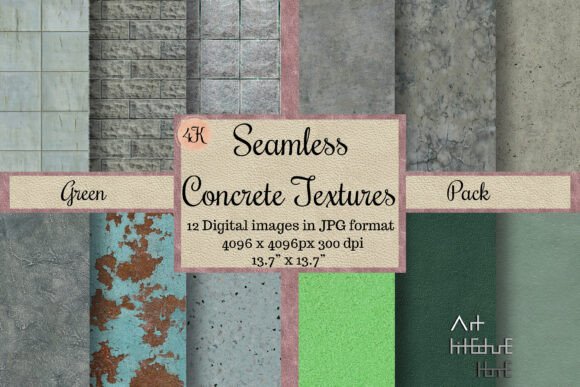 Seamless Green Concrete Textures, 4K