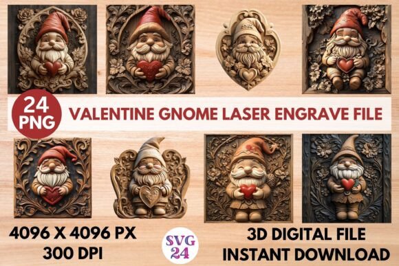 Valentine Gnome Laser Engrave File: A Versatile Design for Creative Projects
