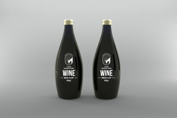 Wine Two Bottle Mockup: Elevate Your Branding with Realistic 3D Presentation